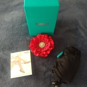 Empty Tieks Box, card, shoe bags, and flower topper